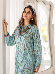 Womens Green Regular Kurti Sets