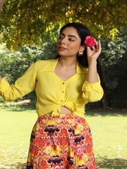 Womens Yellow Regular Co-ords
