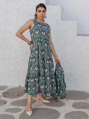 Womens Green Regular Dress