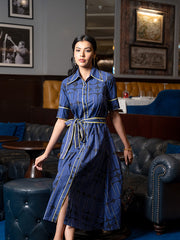 Womens Blue Regular Dress