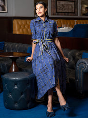 Womens Blue Regular Dress