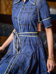 Womens Blue Regular Dress