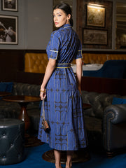 Womens Blue Regular Dress