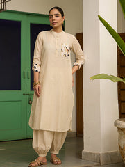 Womens Beige Comfortable Kurti Sets