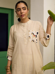 Womens Beige Comfortable Kurti Sets