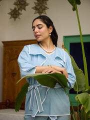 Womens Blue Oversized Co-ord
