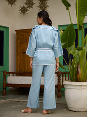 Womens Blue Oversized Co-ord