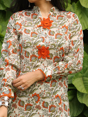 Womens Orange Comfortable Kurti Sets