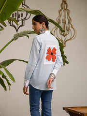 Womens Blue Comfortable Top