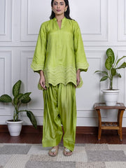 Womens Green Regular Co-ords