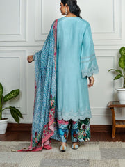 Womens Blue Regular Kurta Set