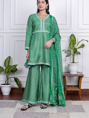 Womens Green Regular Co-ords