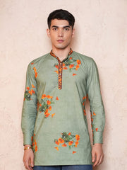 Mens Green Regular Kurta