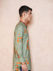 Mens Green Regular Kurta