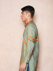 Mens Green Regular Kurta