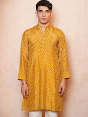 Mens Yellow Regular Kurta