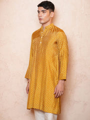Mens Yellow Regular Kurta
