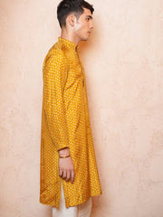 Mens Yellow Regular Kurta