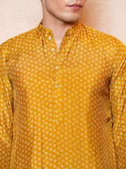 Mens Yellow Regular Kurta