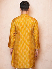 Mens Yellow Regular Kurta
