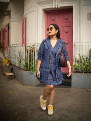 Womens Blue  Straight Dress