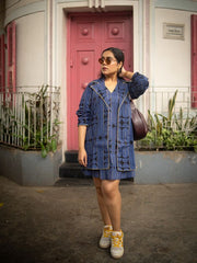 Womens Blue  Straight Dress