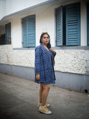 Womens Blue  Straight Dress