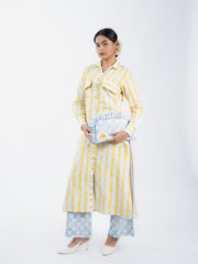 Womens Yellow  Regular Kurta Set
