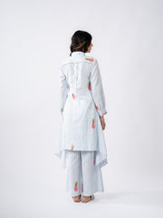 Womens Blue  Flared Co-ords