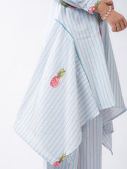 Womens Blue  Flared Co-ords
