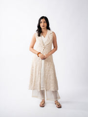 Womens Beige  Regular Jacket Set