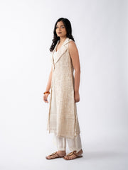 Womens Beige  Regular Jacket Set