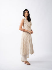 Womens Beige  Regular Jacket Set