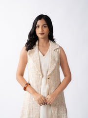 Womens Beige  Regular Jacket Set