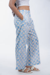 Womens Blue Regular Pant
