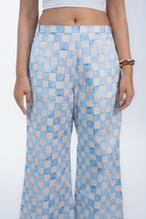 Womens Blue Regular Pant