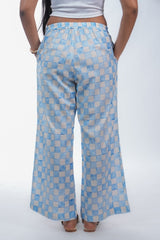 Womens Blue Regular Pant