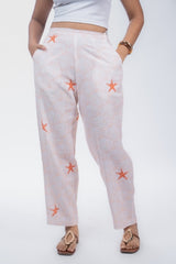 Womens Orange  Regular Pant
