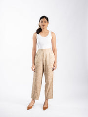 Womens Beige  Regular Pant