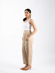 Womens Beige  Regular Pant