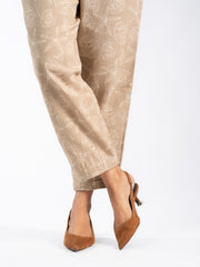 Womens Beige  Regular Pant