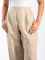 Womens Beige  Regular Pant