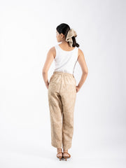 Womens Beige  Regular Pant