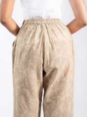 Womens Beige  Regular Pant
