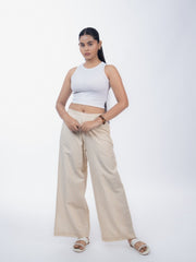 Womens Beige  Regular Pant