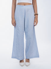 Womens Blue Regular Pant
