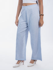 Womens Blue Regular Pant