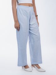 Womens Blue Regular Pant