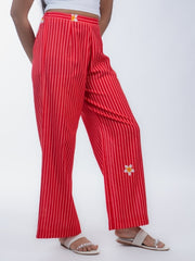 Womens Red  Regular Pant