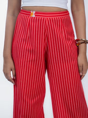 Womens Red  Regular Pant